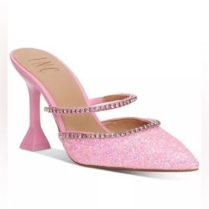 INC Pink Sparkly Glitter Barbiecore Pointed Heels